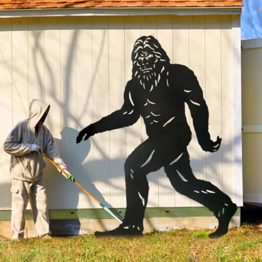7.4ft Bigfoot Outdoor Decor Metal Big Foot Sasquatch Statue for Garden Yard Art Patio Lawn Decoration Forest Theme Black Silhou