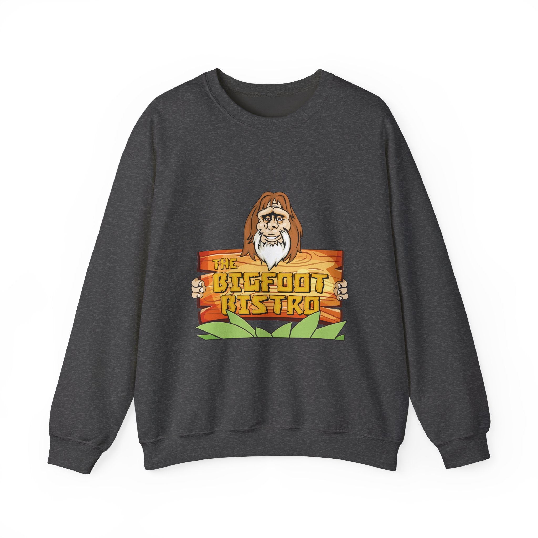 Crewneck Sweatshirt — The Bigfoot Bistro Graphic (front logo, back menu)