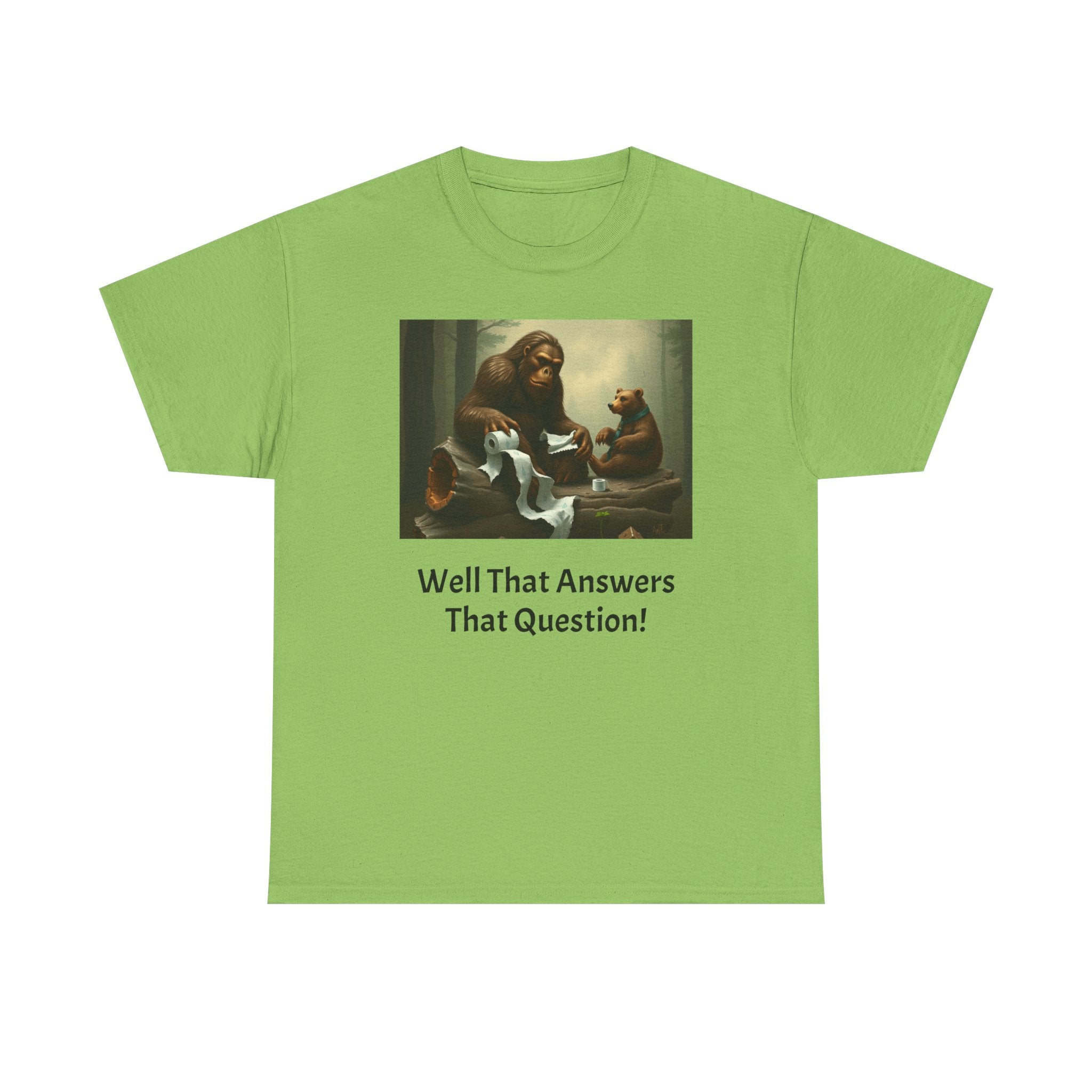 Bigfoot and Bear Vintage Art Tee — "Well That Answers That Question!"