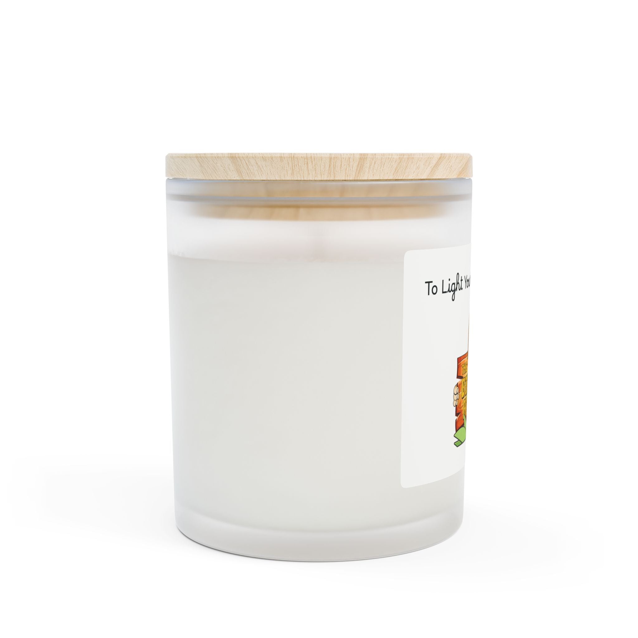 Bigfoot Bistro Frosted Glass Candle — "To Light Your Way In The Dark" 11oz