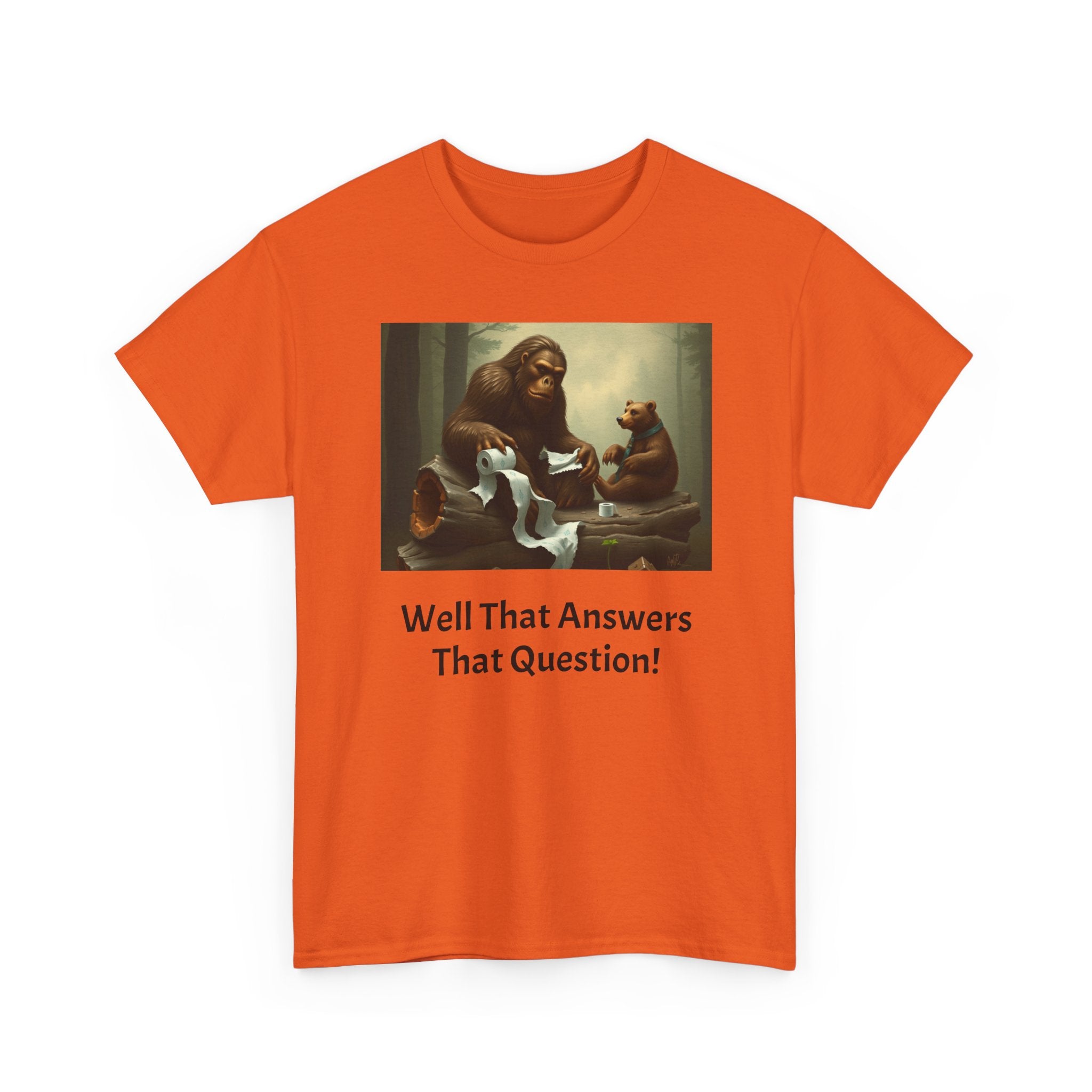 Bigfoot and Bear Vintage Art Tee — "Well That Answers That Question!"