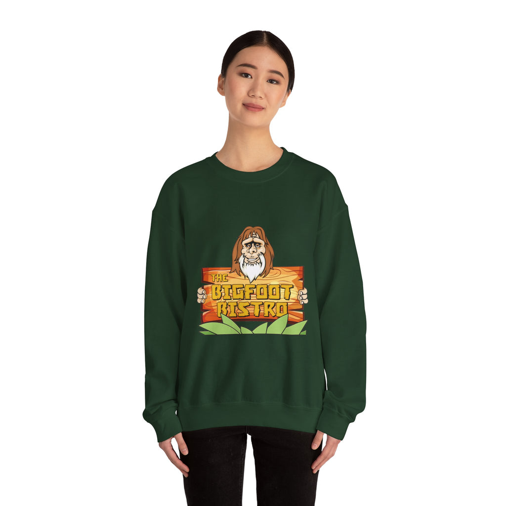 Crewneck Sweatshirt — The Bigfoot Bistro Graphic (front logo, back menu)