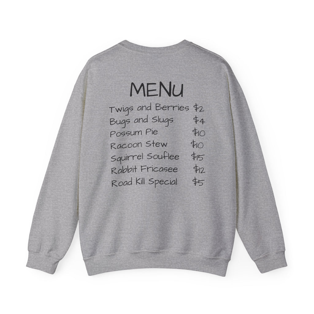 Crewneck Sweatshirt — The Bigfoot Bistro Graphic (front logo, back menu)