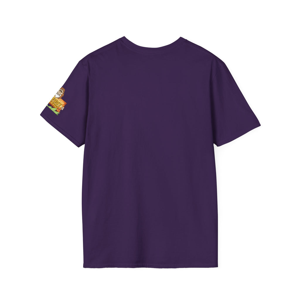 White Sleeve-Logo T-Shirt — Retro Snack Cartoon Patch Tee
