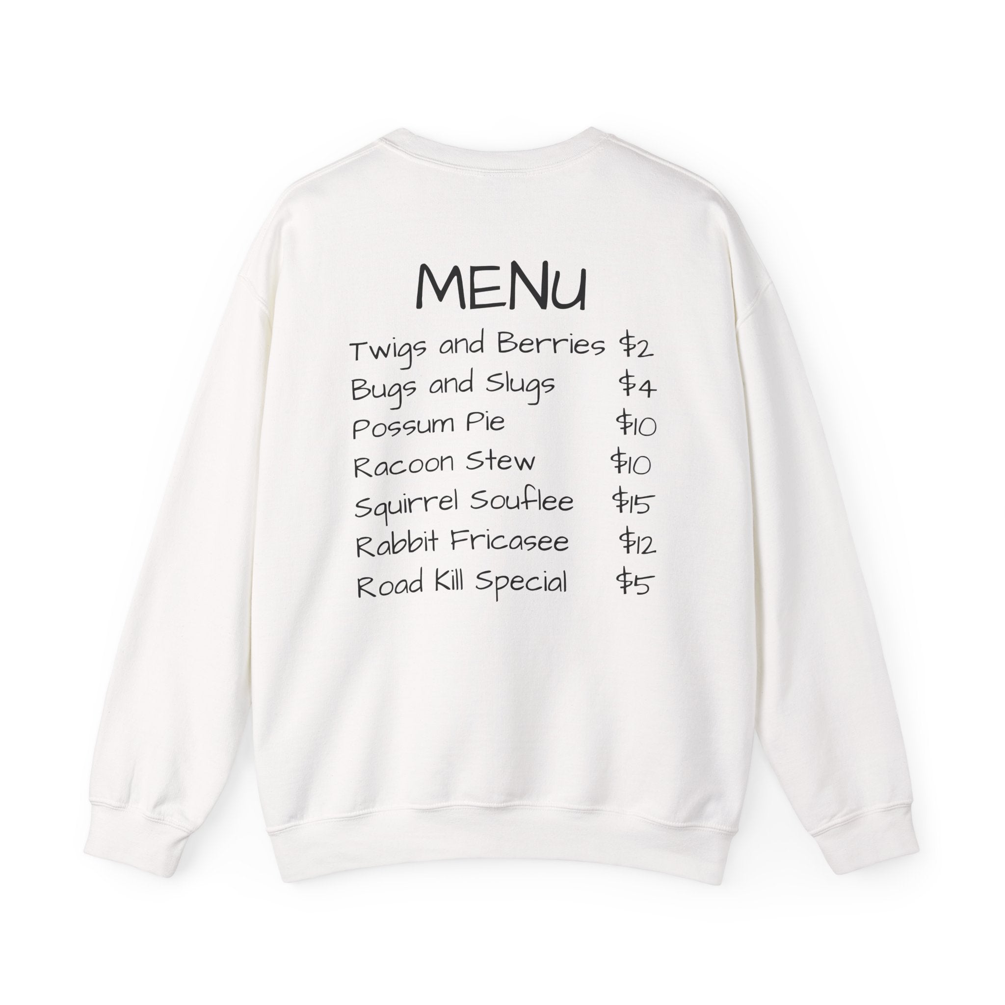 Crewneck Sweatshirt — The Bigfoot Bistro Graphic (front logo, back menu)