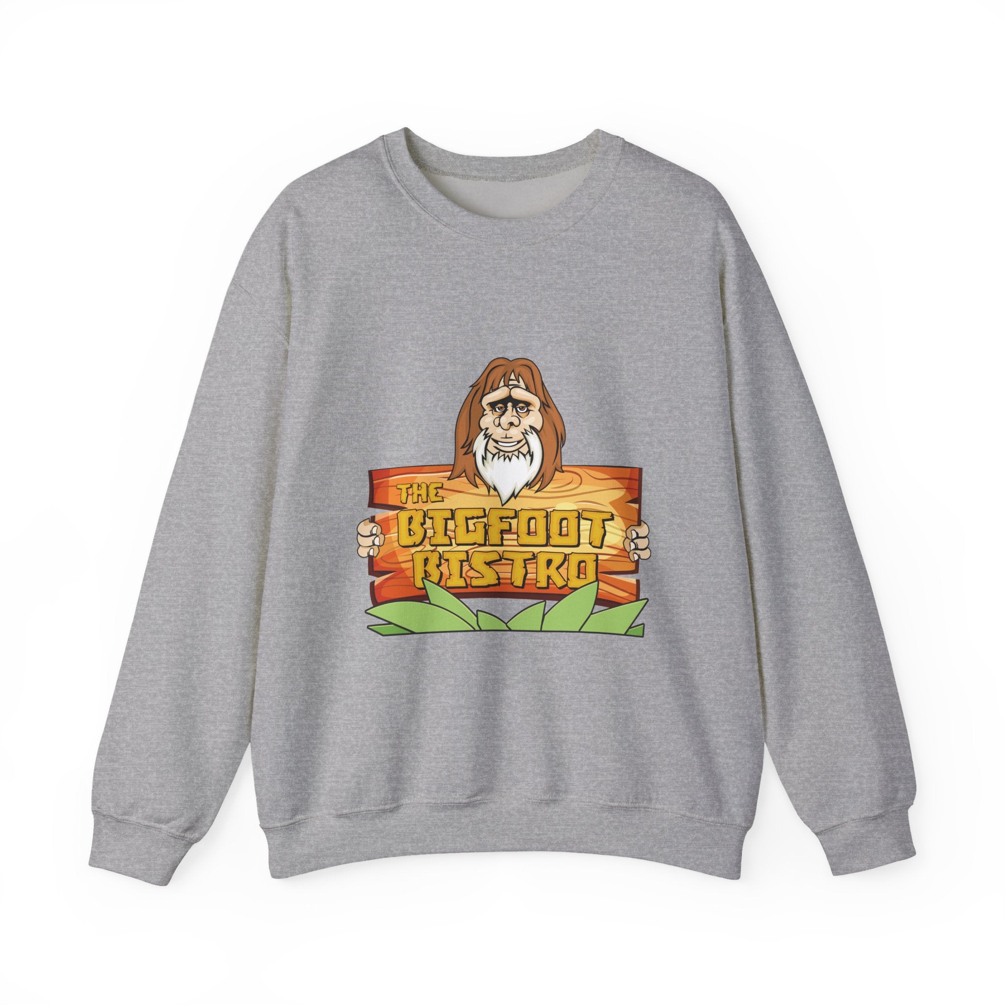 Crewneck Sweatshirt — The Bigfoot Bistro Graphic (front logo, back menu)