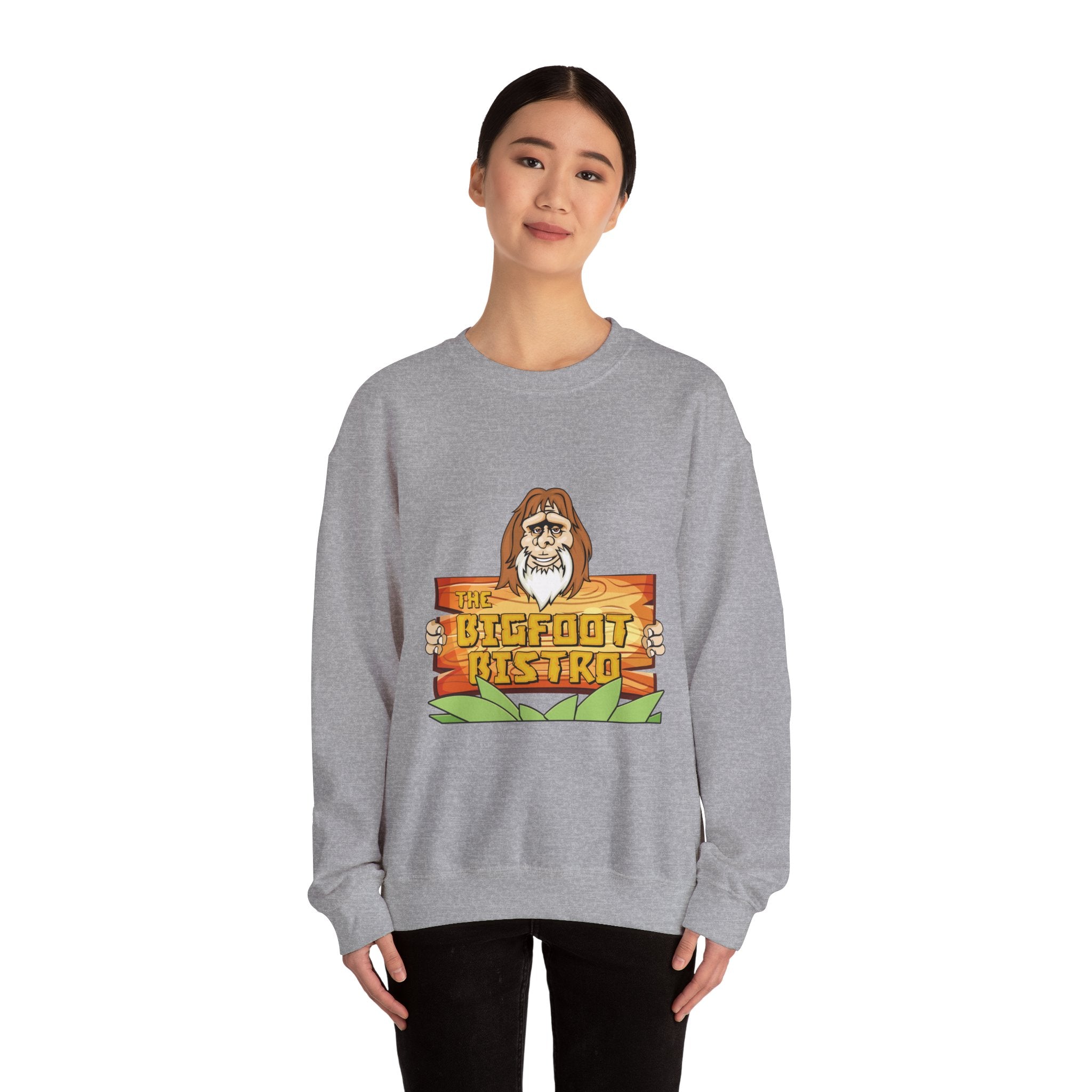 Crewneck Sweatshirt — The Bigfoot Bistro Graphic (front logo, back menu)