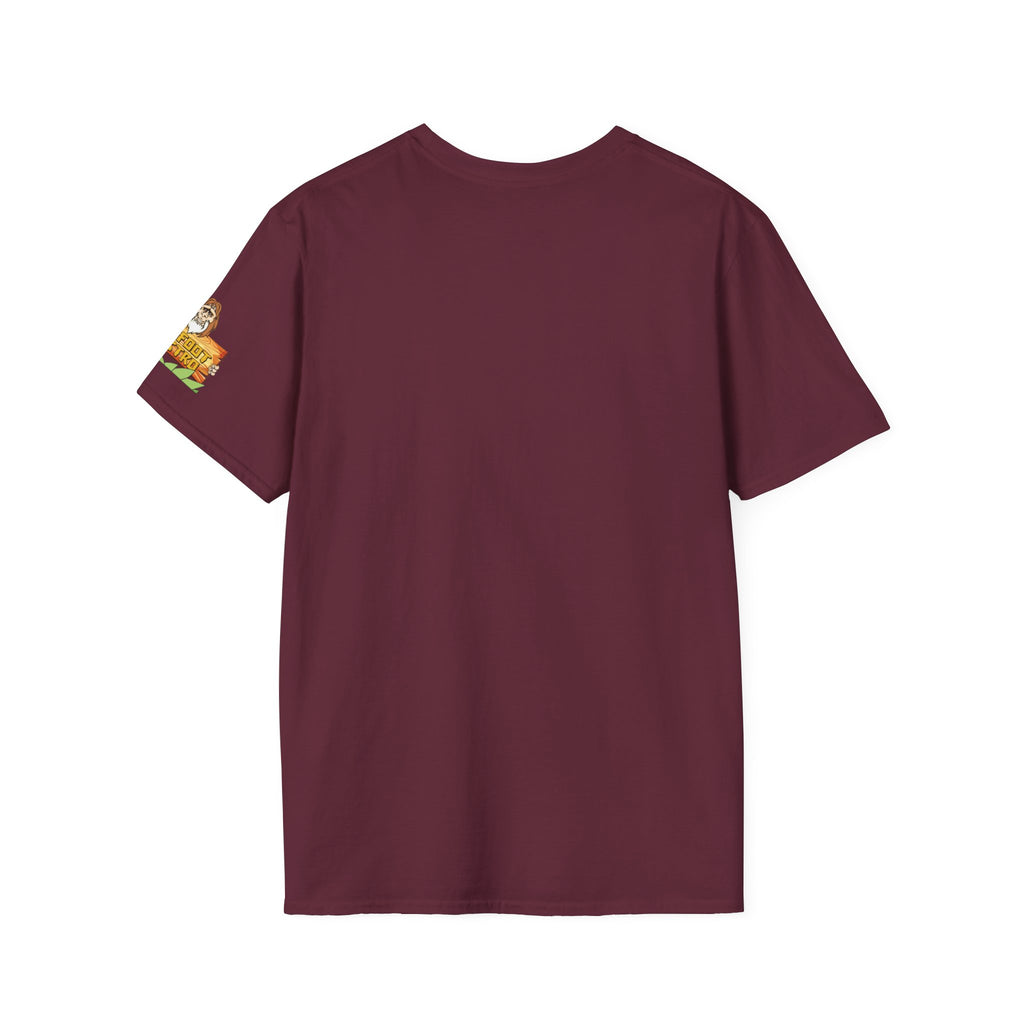 White Sleeve-Logo T-Shirt — Retro Snack Cartoon Patch Tee