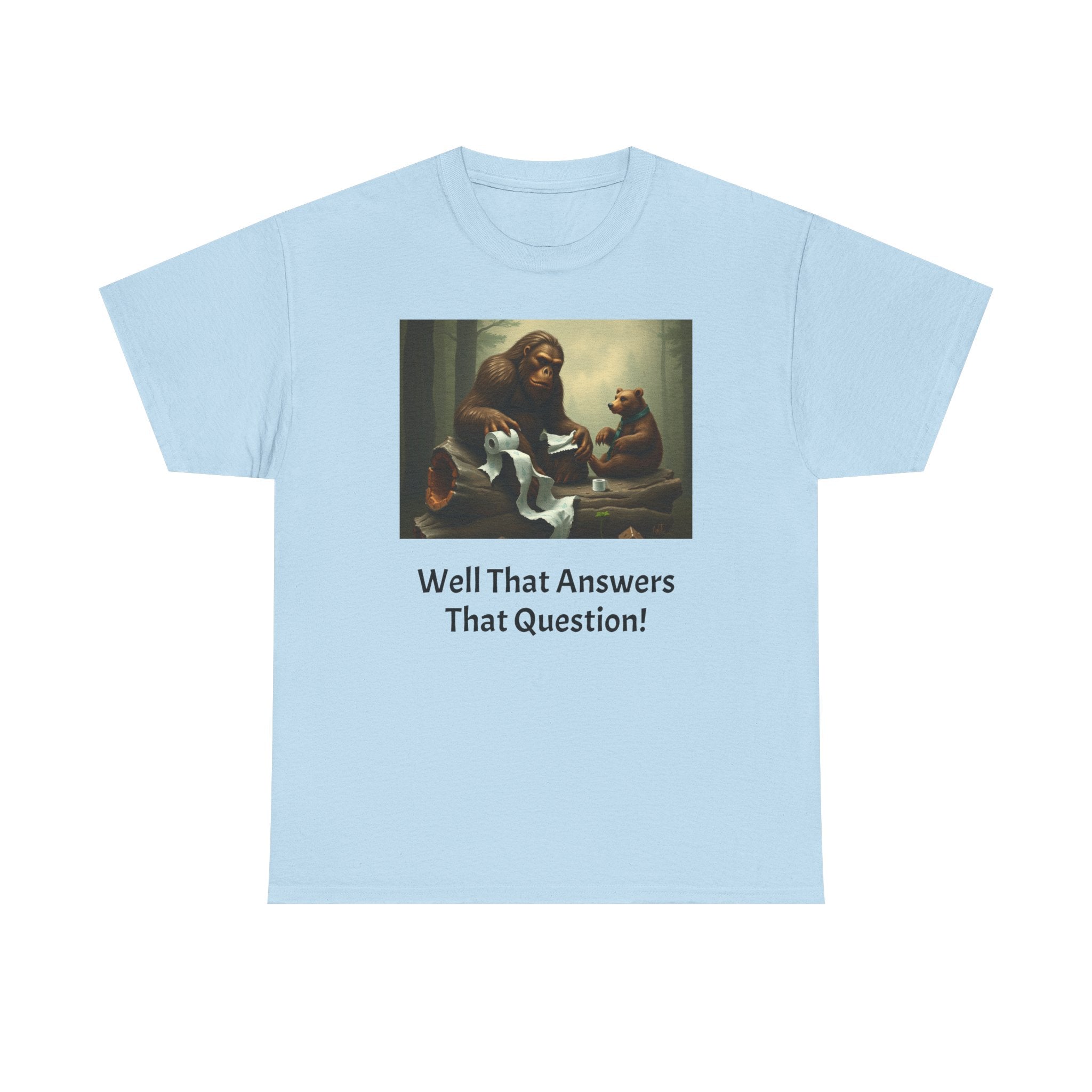 Bigfoot and Bear Vintage Art Tee — "Well That Answers That Question!"