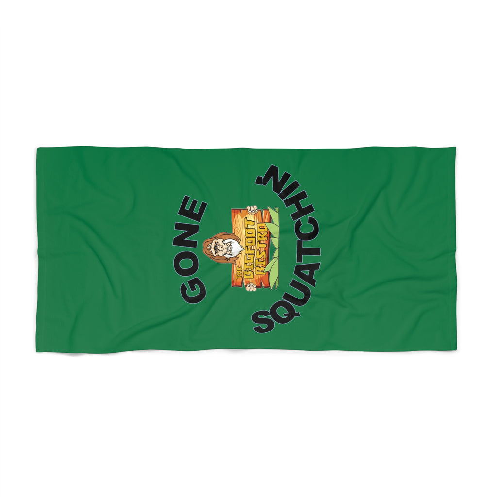 Gone Squatchin' Beach Towel - Funny Bigfoot Pool & Beach Towel
