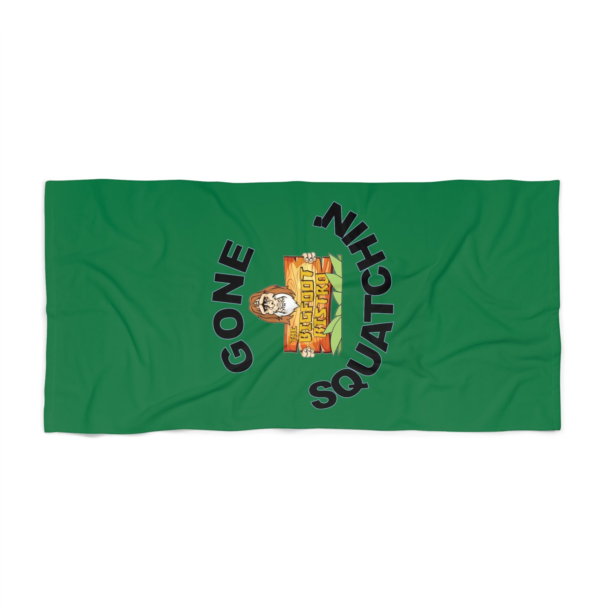 Gone Squatchin' Beach Towel - Funny Bigfoot Pool & Beach Towel