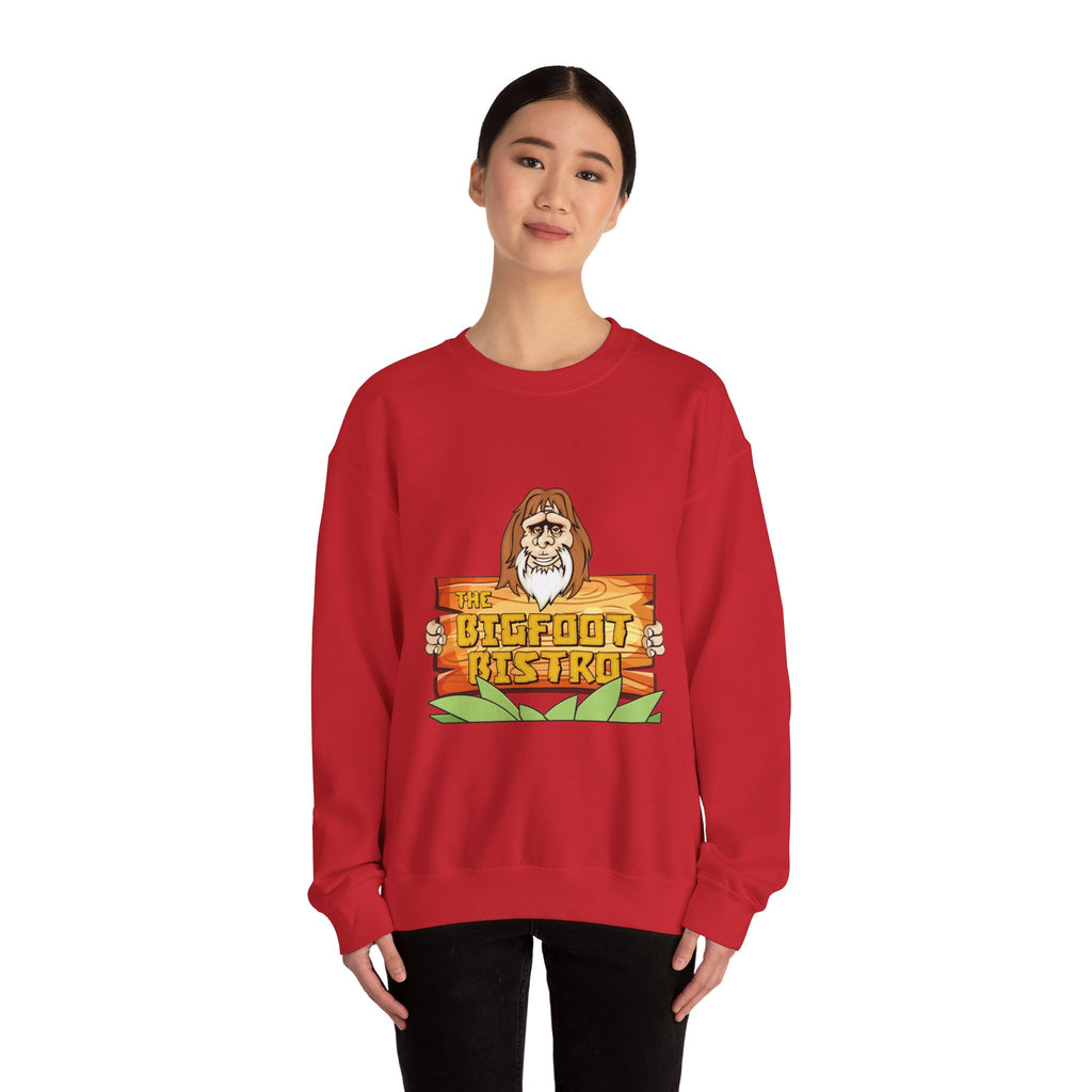 Crewneck Sweatshirt — The Bigfoot Bistro Graphic (front logo, back menu)