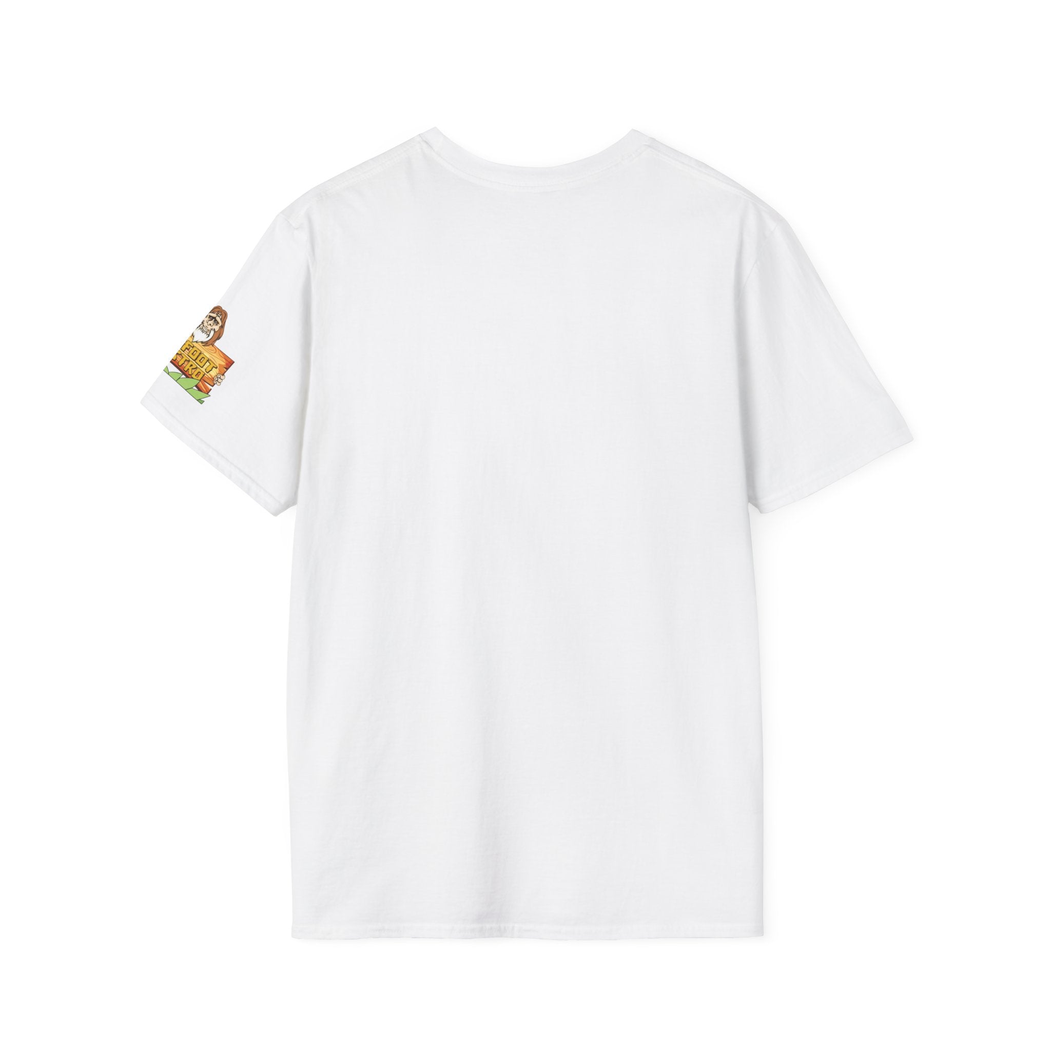 White Sleeve-Logo T-Shirt — Retro Snack Cartoon Patch Tee