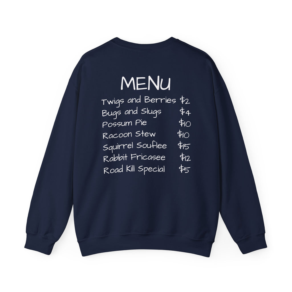 Crewneck Sweatshirt — The Bigfoot Bistro Graphic (front logo, back menu)
