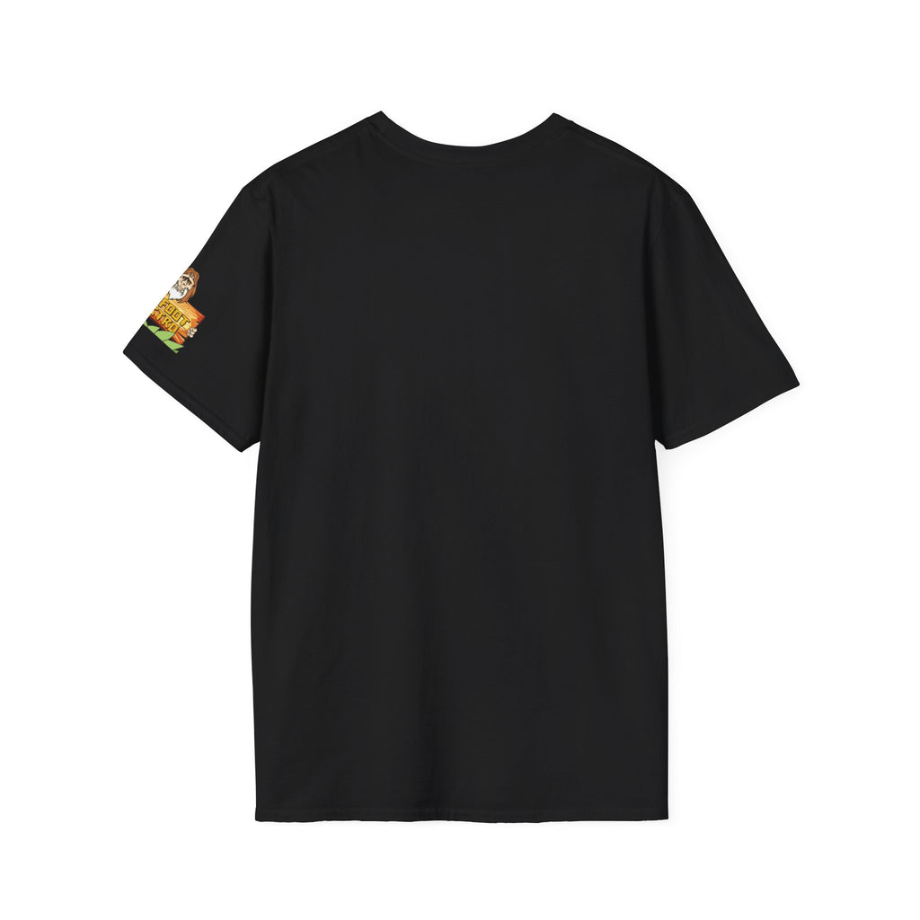 White Sleeve-Logo T-Shirt — Retro Snack Cartoon Patch Tee