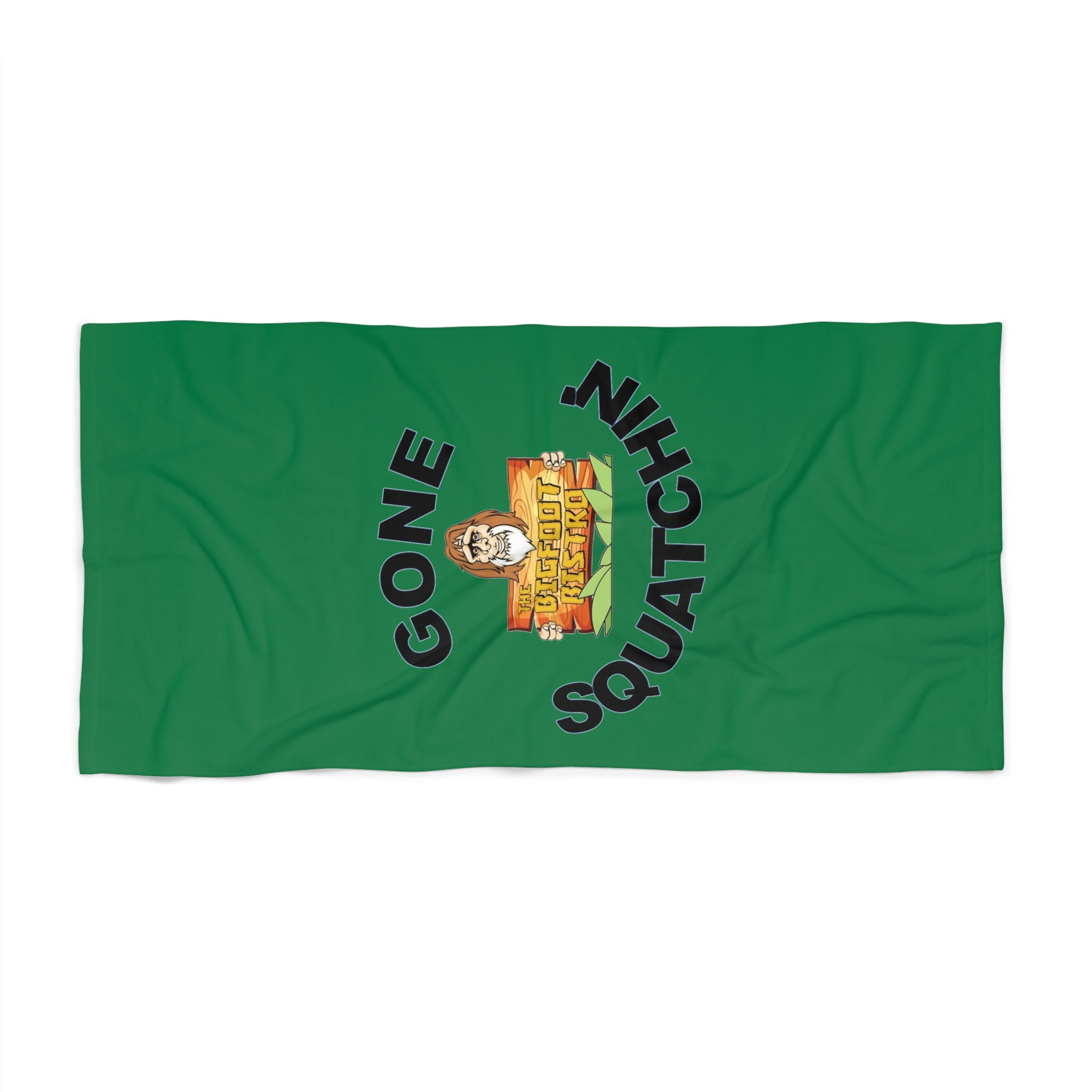 Gone Squatchin' Beach Towel - Funny Bigfoot Pool & Beach Towel