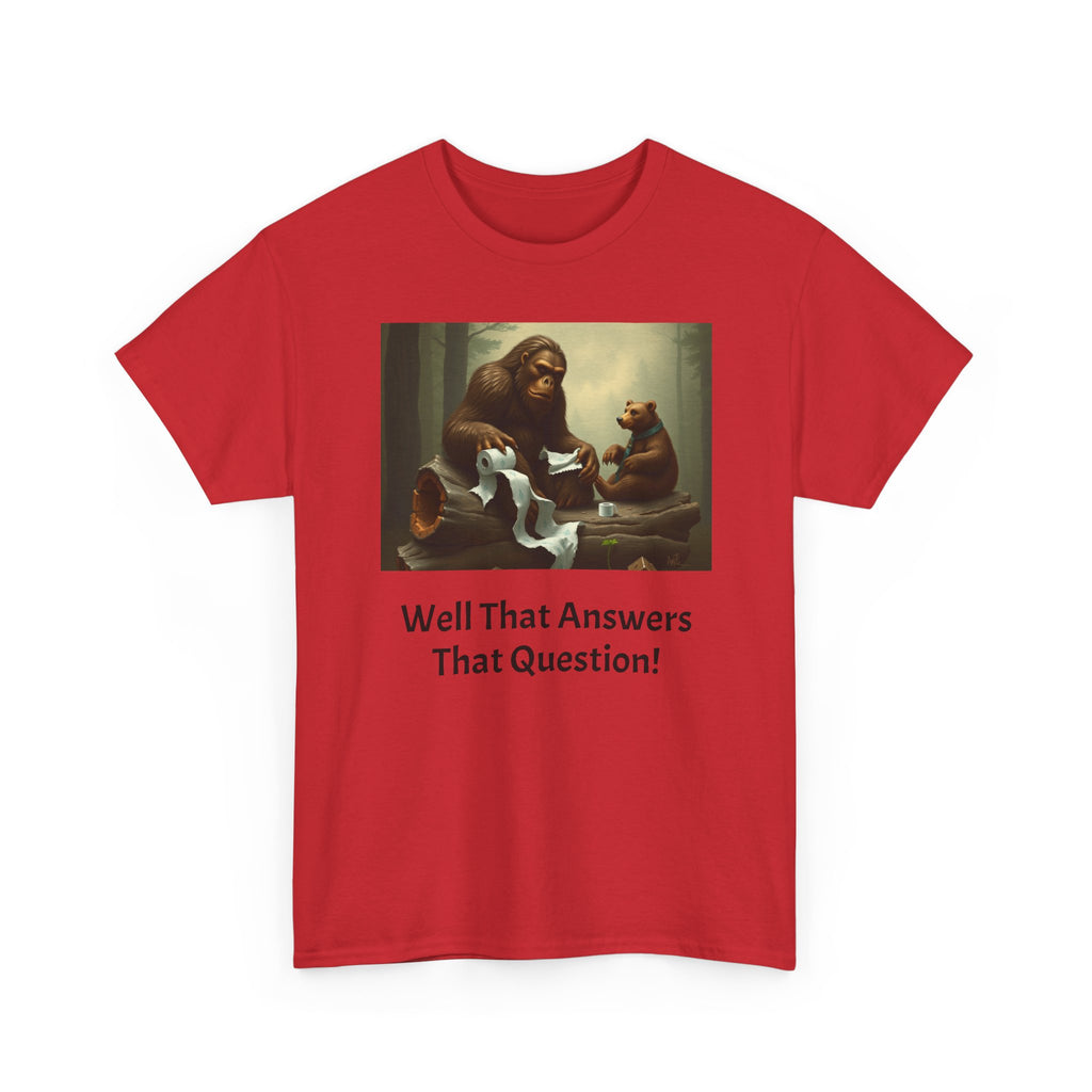 Bigfoot and Bear Vintage Art Tee — "Well That Answers That Question!"