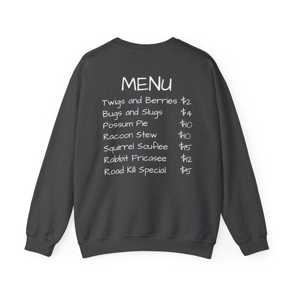 Crewneck Sweatshirt — The Bigfoot Bistro Graphic (front logo, back menu)