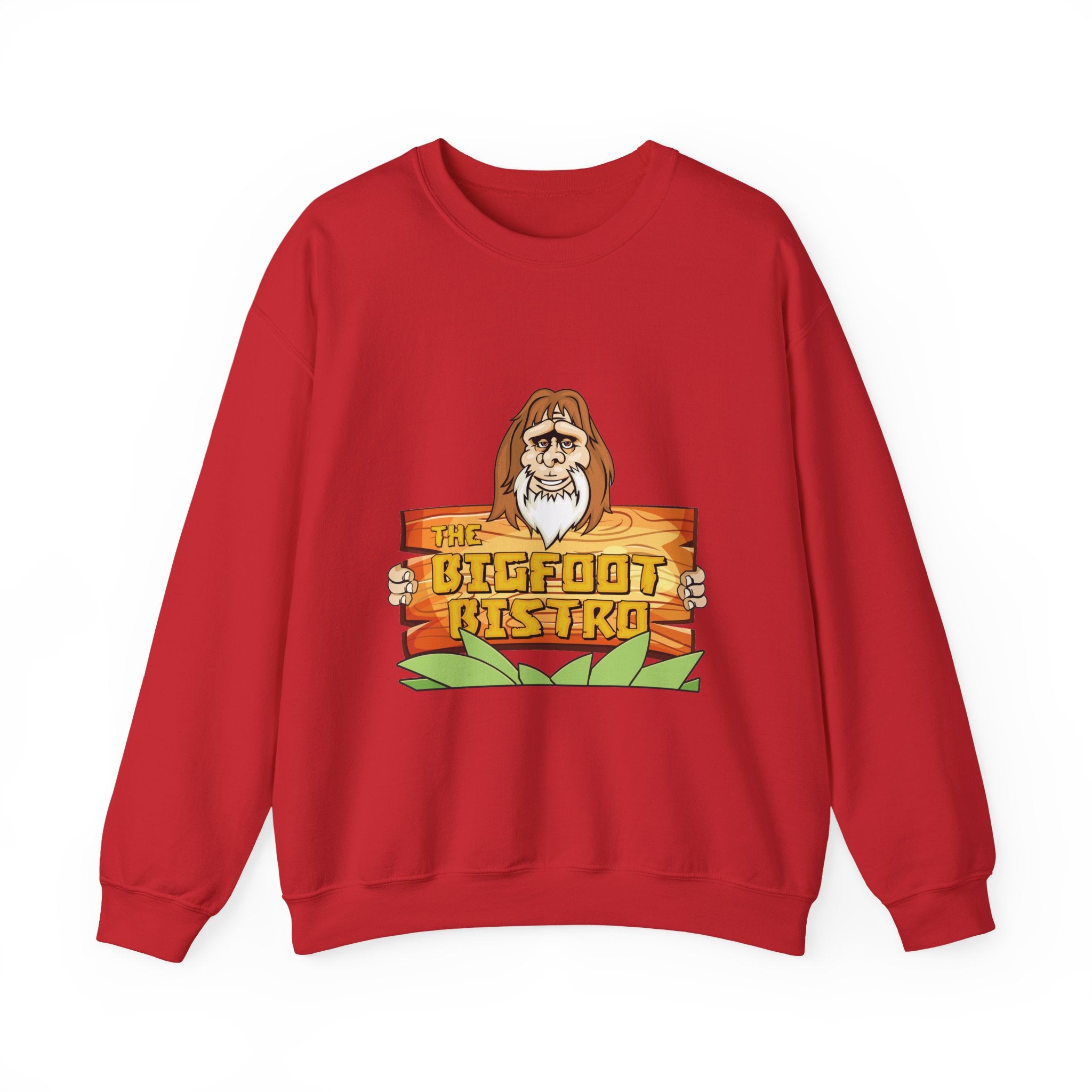 Crewneck Sweatshirt — The Bigfoot Bistro Graphic (front logo, back menu)