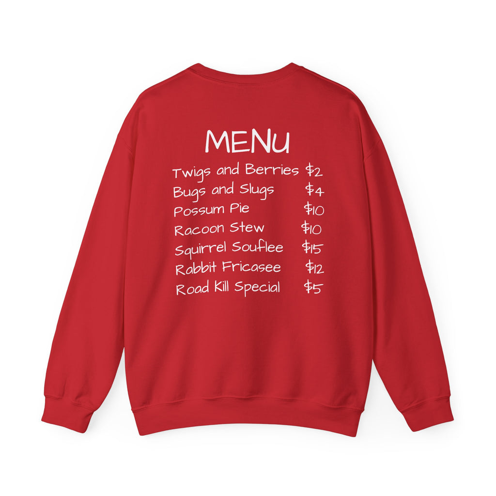 Crewneck Sweatshirt — The Bigfoot Bistro Graphic (front logo, back menu)