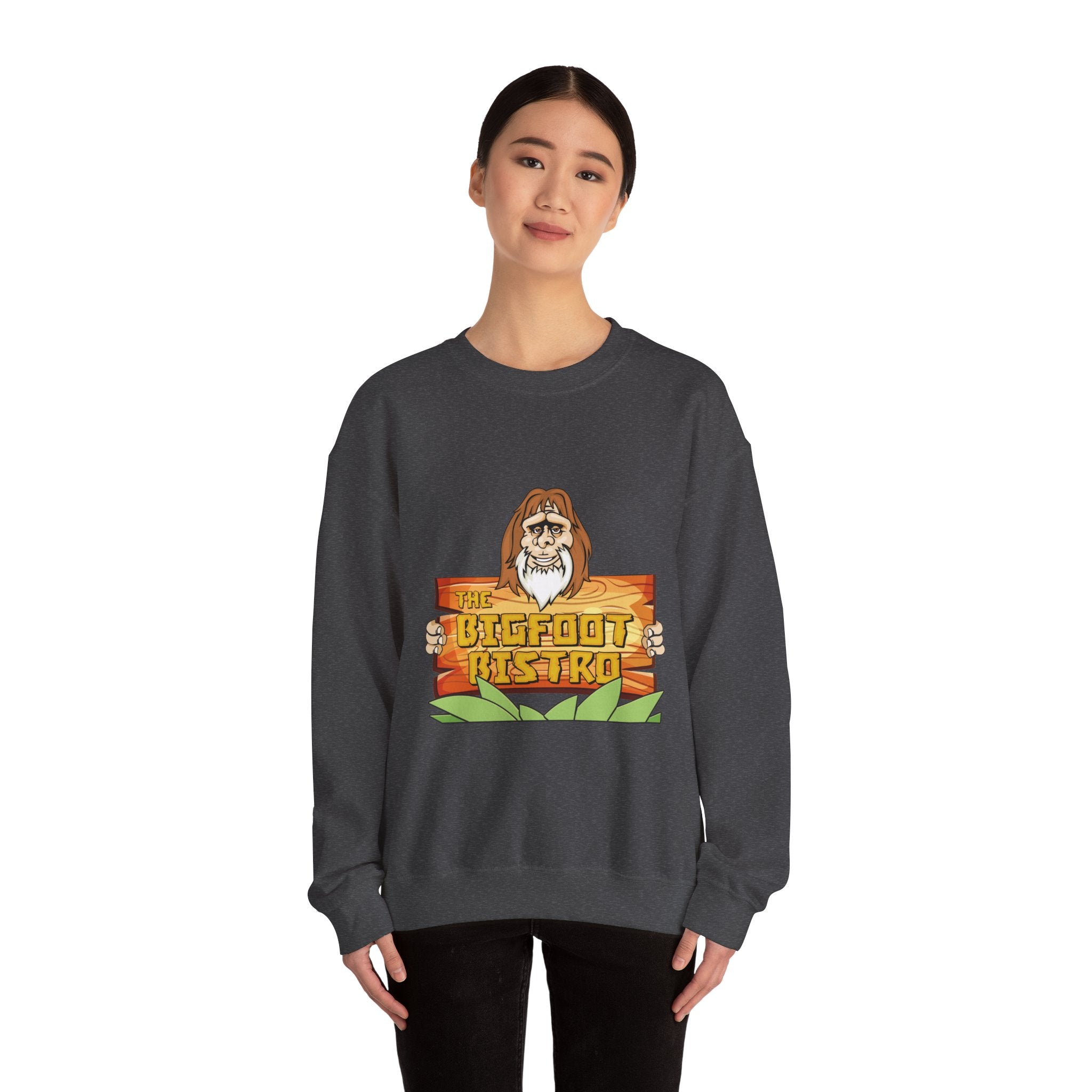 Crewneck Sweatshirt — The Bigfoot Bistro Graphic (front logo, back menu)