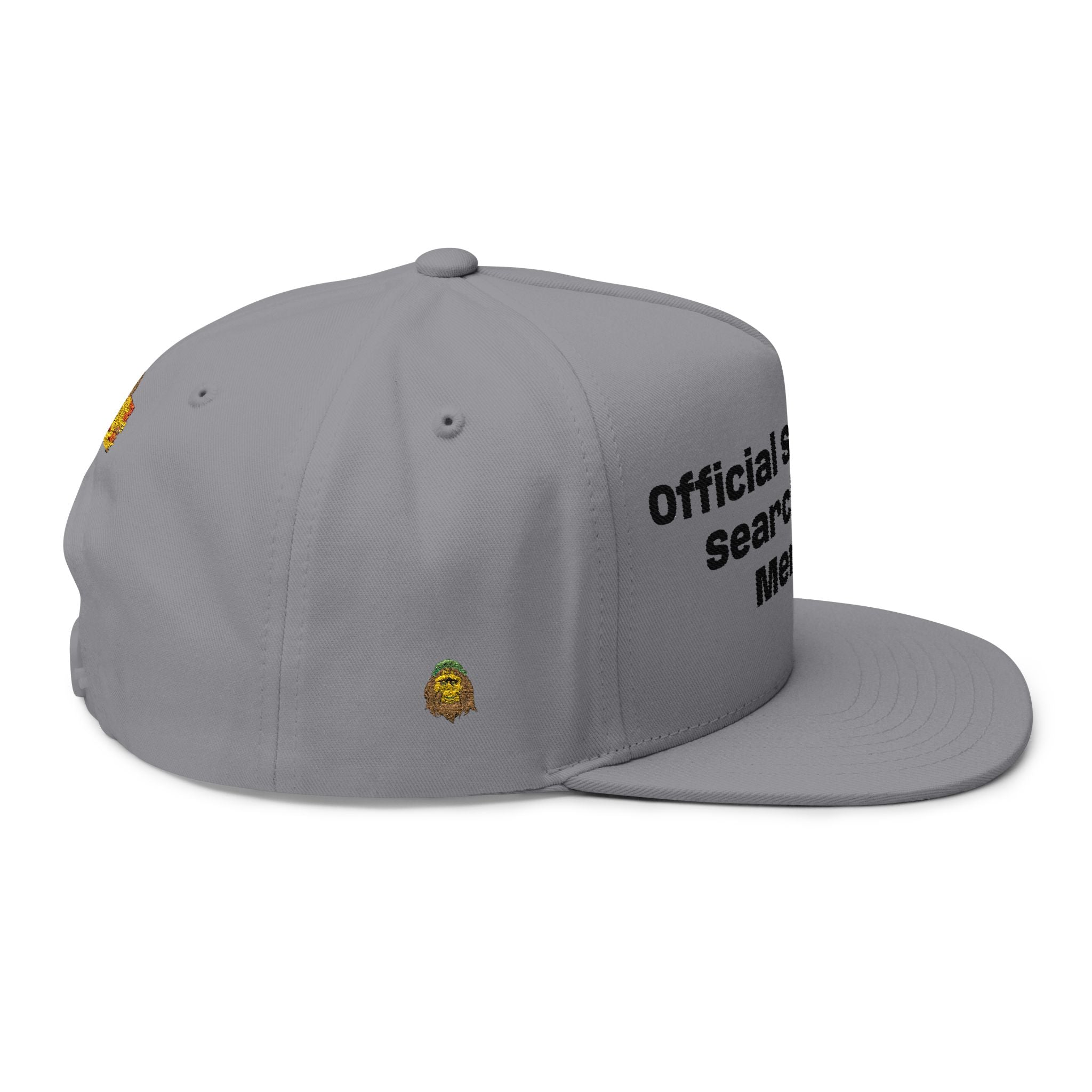 Flat Bill Cap — "Official Sasquatch Search Party Member" Embroidered Snapback