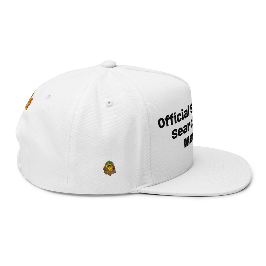 Flat Bill Cap — "Official Sasquatch Search Party Member" Embroidered Snapback