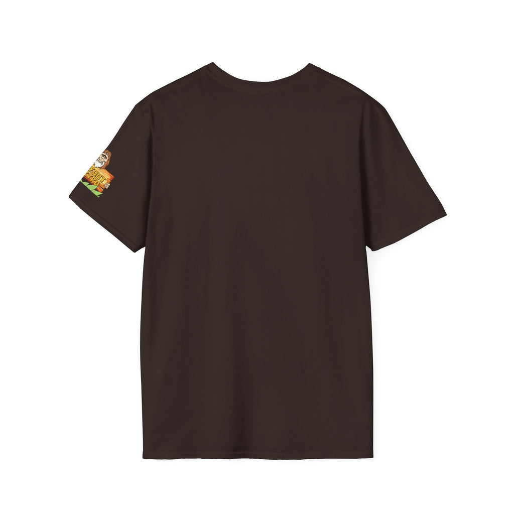 White Sleeve-Logo T-Shirt — Retro Snack Cartoon Patch Tee