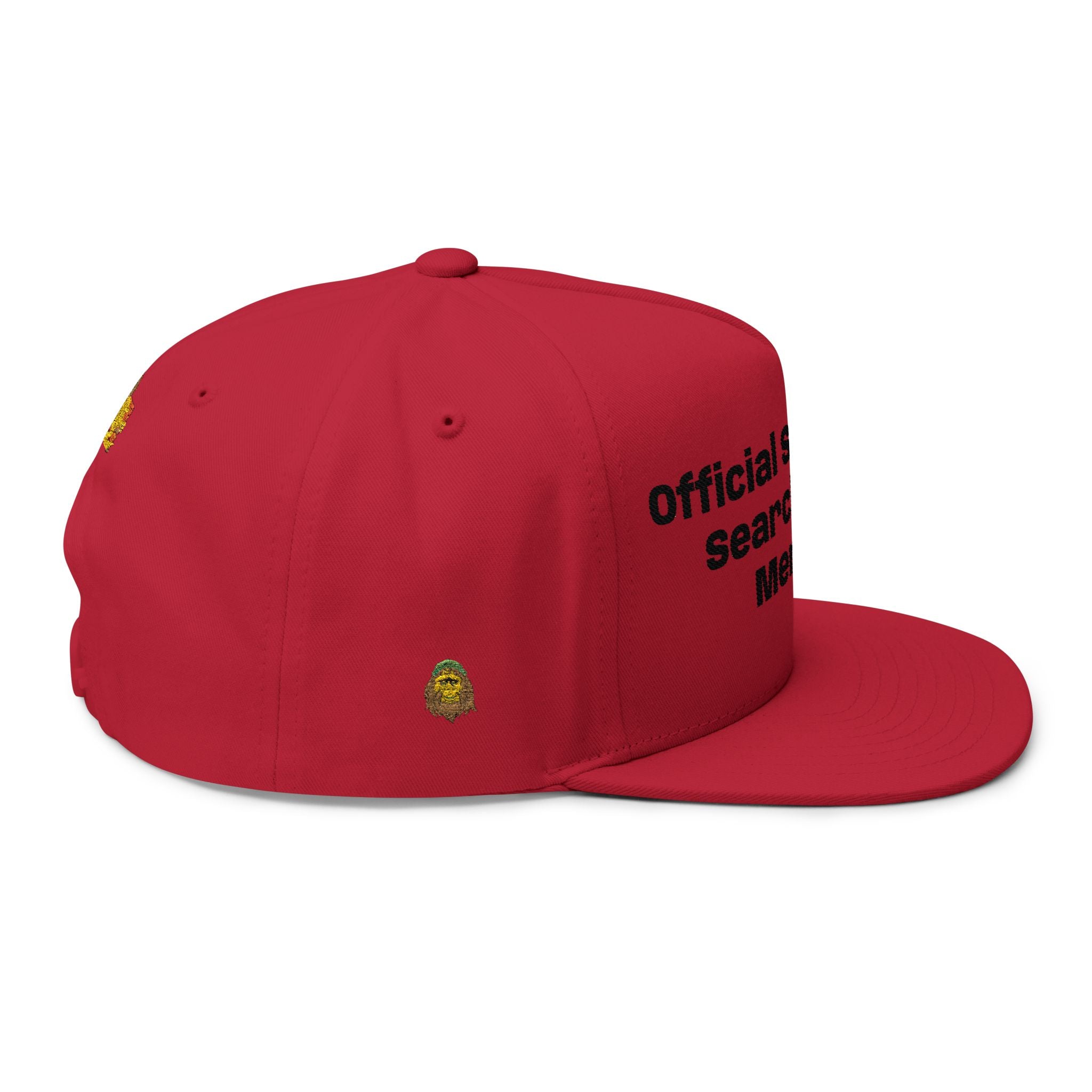 Flat Bill Cap — "Official Sasquatch Search Party Member" Embroidered Snapback