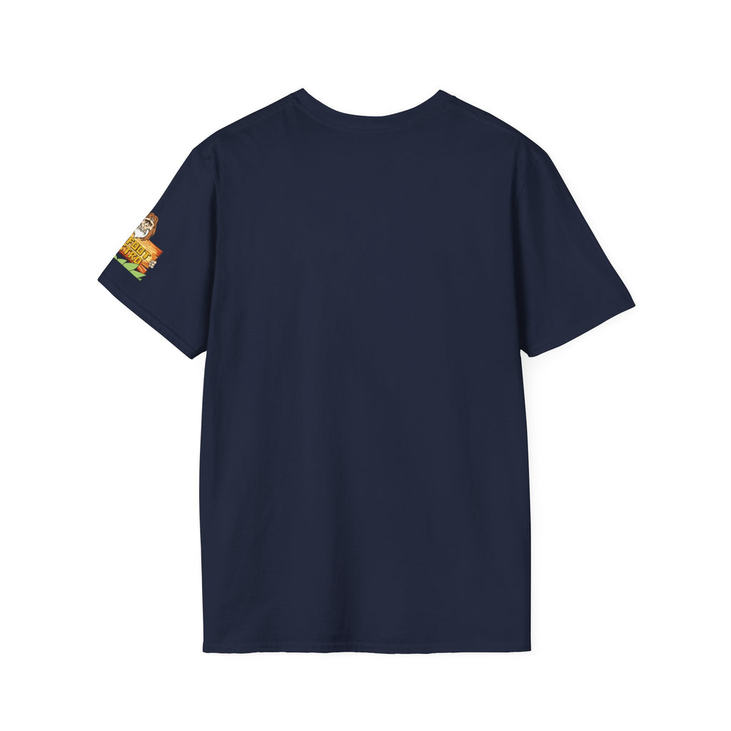 White Sleeve-Logo T-Shirt — Retro Snack Cartoon Patch Tee
