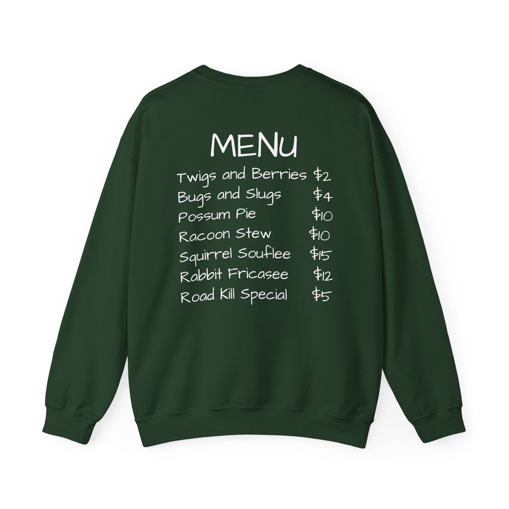 Crewneck Sweatshirt — The Bigfoot Bistro Graphic (front logo, back menu)