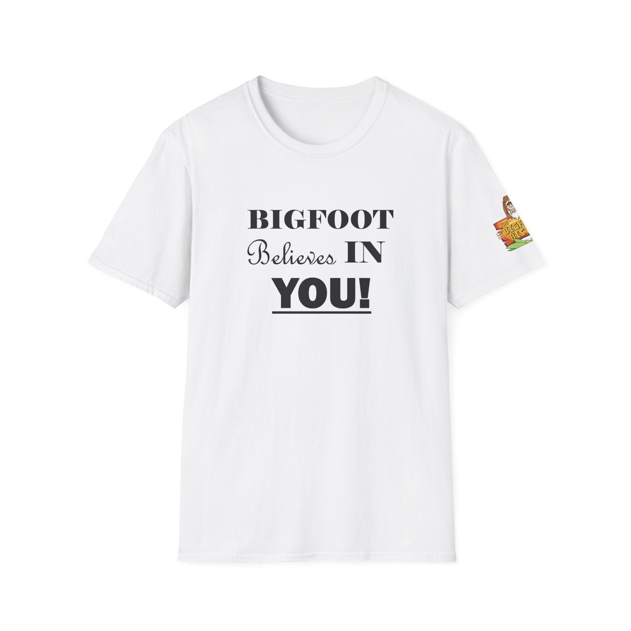 White Sleeve-Logo T-Shirt — Retro Snack Cartoon Patch Tee