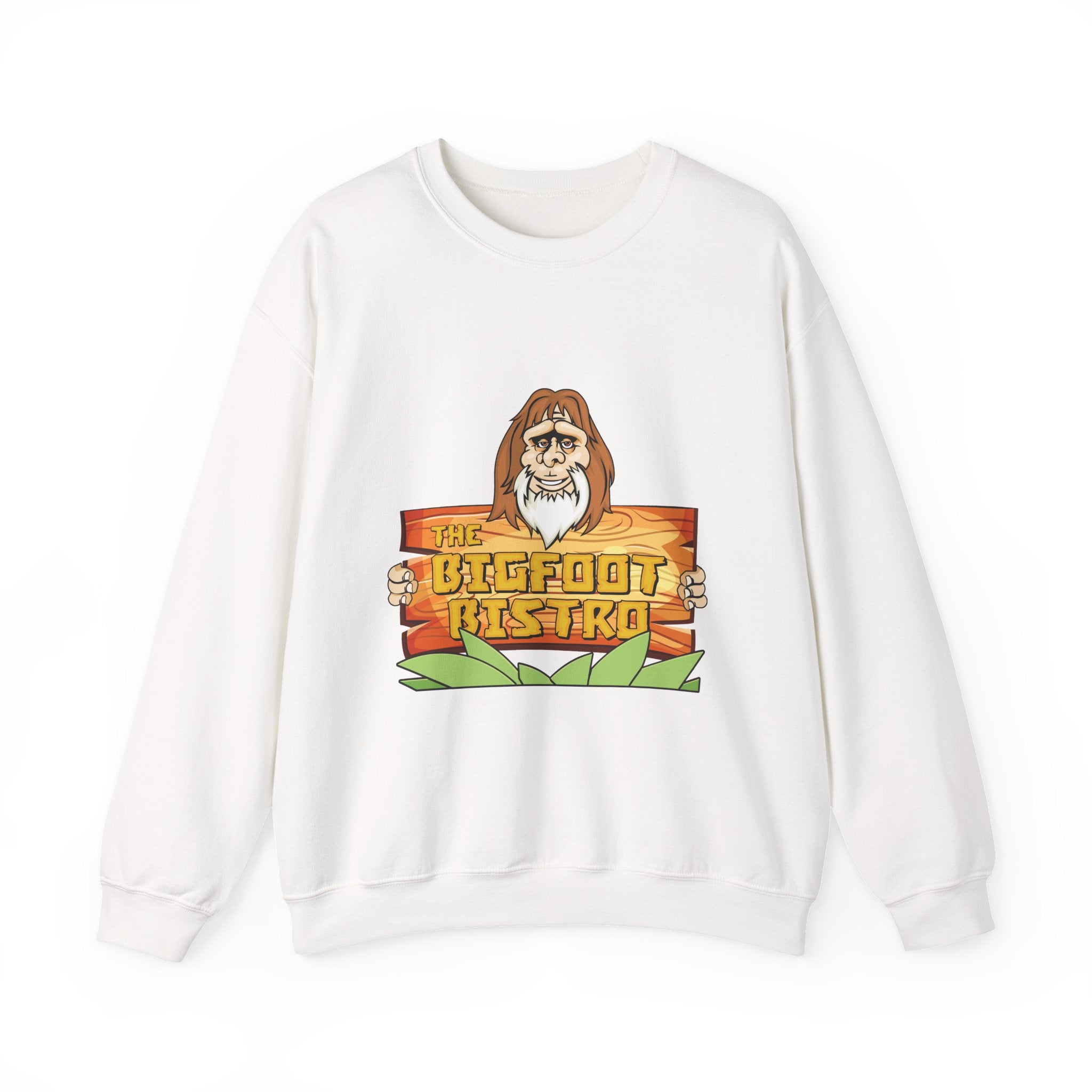 Crewneck Sweatshirt — The Bigfoot Bistro Graphic (front logo, back menu)