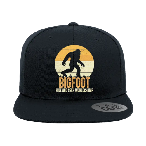Bigfoot Hide And Seek Embroidered Flat Bill Cap
