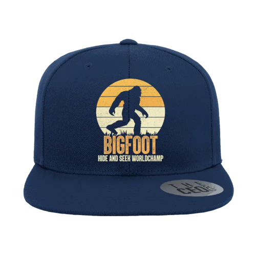 Bigfoot Hide And Seek Embroidered Flat Bill Cap
