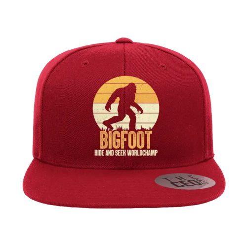 Bigfoot Hide And Seek Embroidered Flat Bill Cap