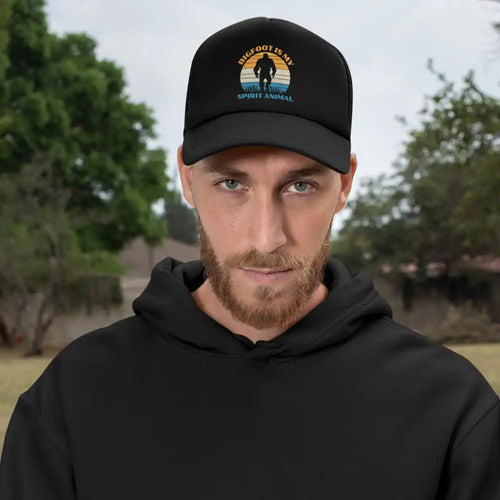 Bigfoot Is My Spirit Animal Embroidered Trucker Hat