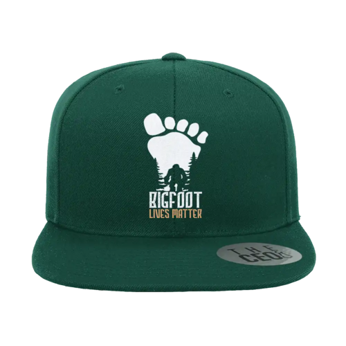 Bigfoot Lives Matter Embroidered Flat Bill Cap