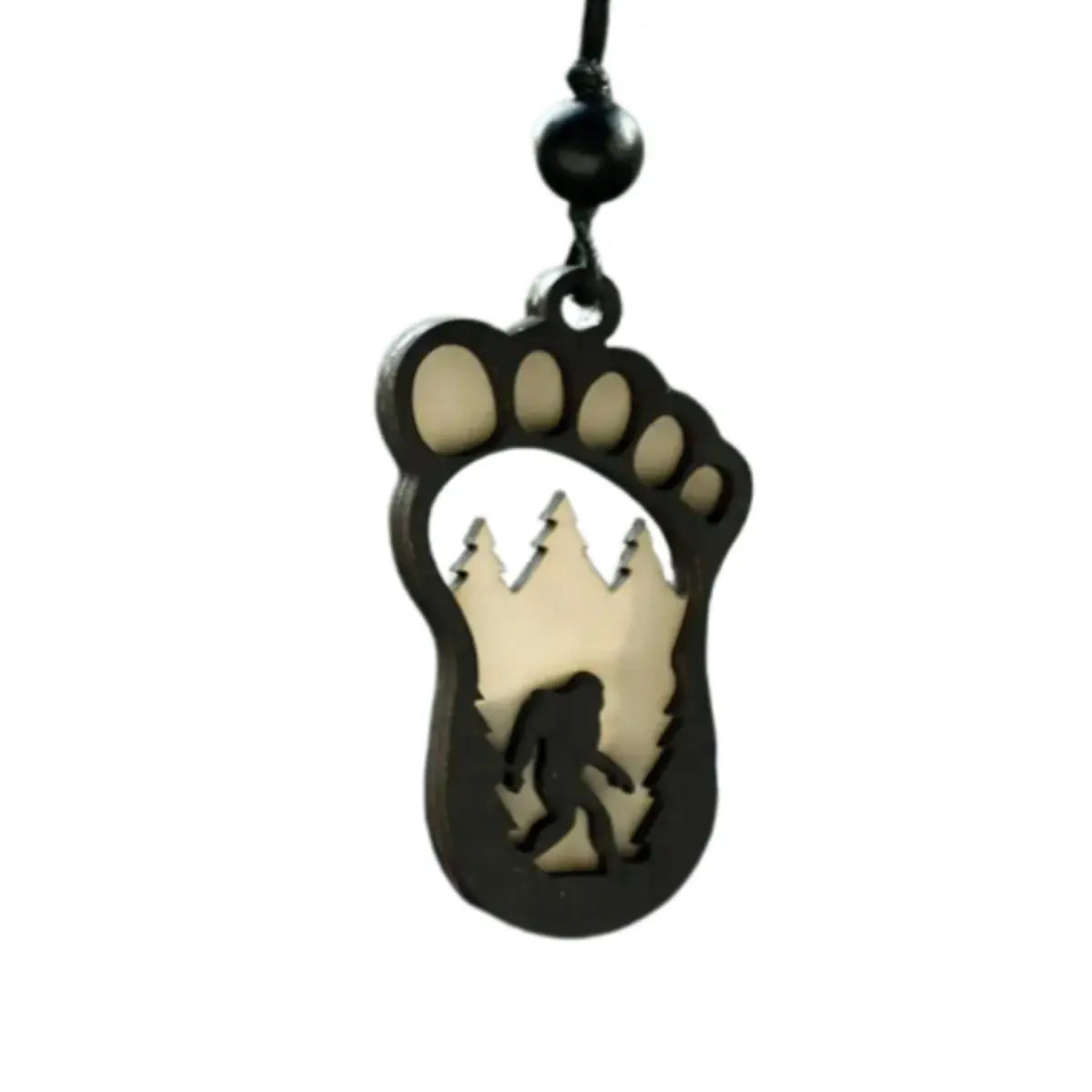 New Simple Wooden Bigfoot Ornaments Forest Savage Shape Double Wooden Crafts Car Hanging