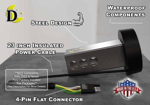 Bigfoot in the Woods Round LED Hitch Cover - Brake Light